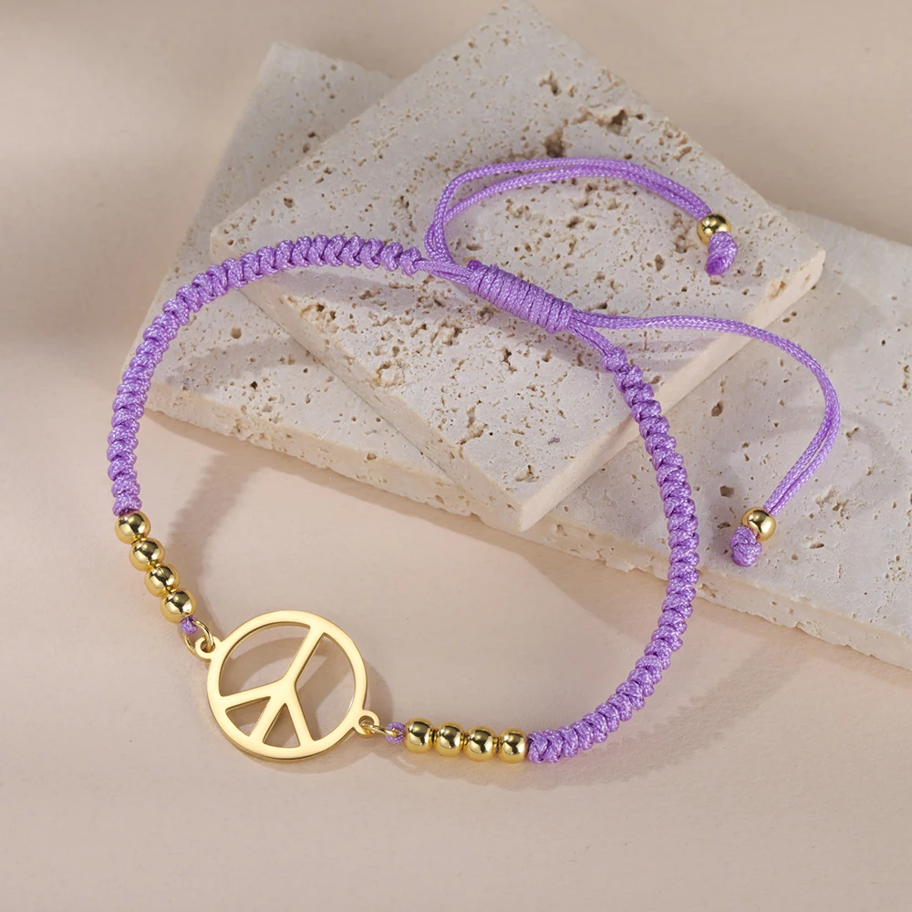 Dawapara Friedenszeichen-Armband, Fußkettchen für Damen und Herren, Liebes-Friedenszeichen-Symbol, minimalistischer Edelstahl-Paarschmuck – Detail 24