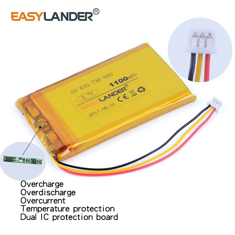 

Литий-полимерный аккумулятор Easylander для GPS-навигатора TOMTOM Go 3,7 Live 1100 530 T 630 630 720 T 730 730T GO530, 930 в, 930 мАч