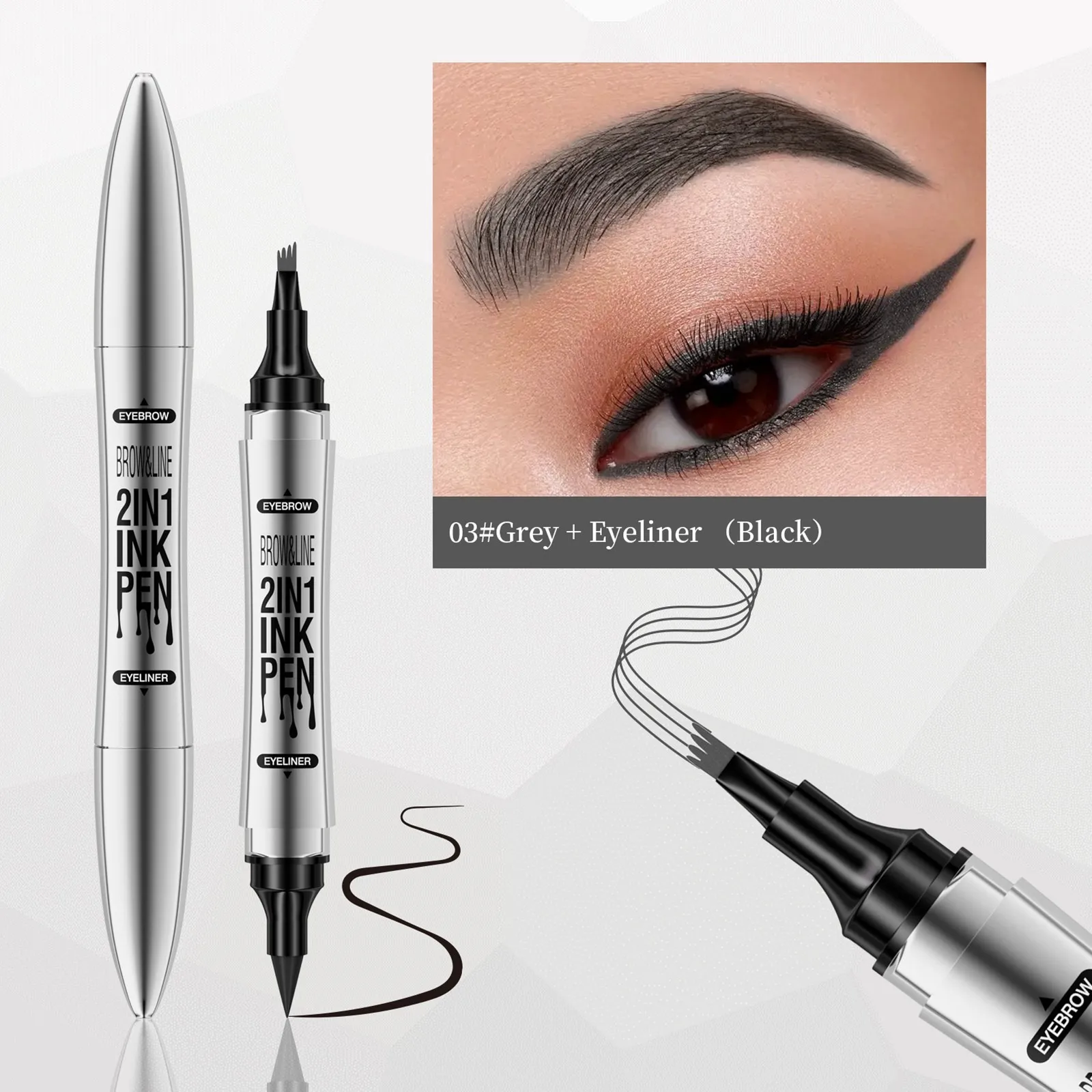 thumbnail image 1 of Lápiz líquido para cejas Four Wild Eyebrows sin manchas, de forma natural, sin manchas, duradero y suave, 2 ml, regalos de fiesta, 1 of 5