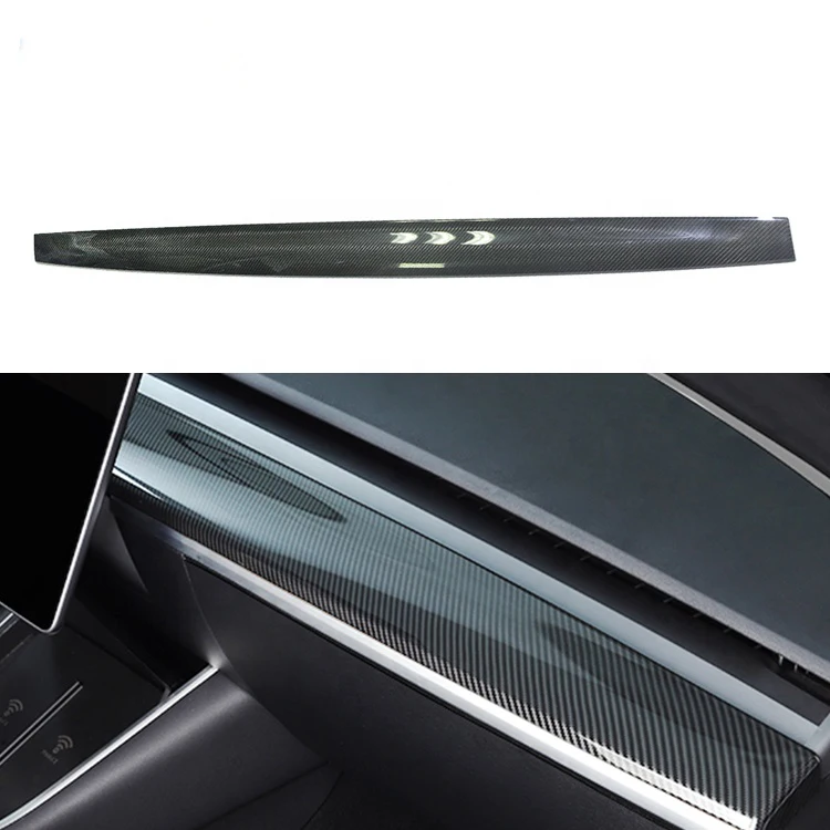 

Carbon Fiber Car Interior Accessories Instrument Panel Trim Dashboard Trim For Model 3