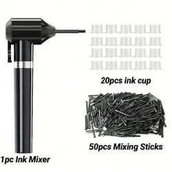 Compact Vortex Mixer for Nail Polish, Tattoo Pigment, and Ink with Non - Slip Base (Ink stirrer kit)