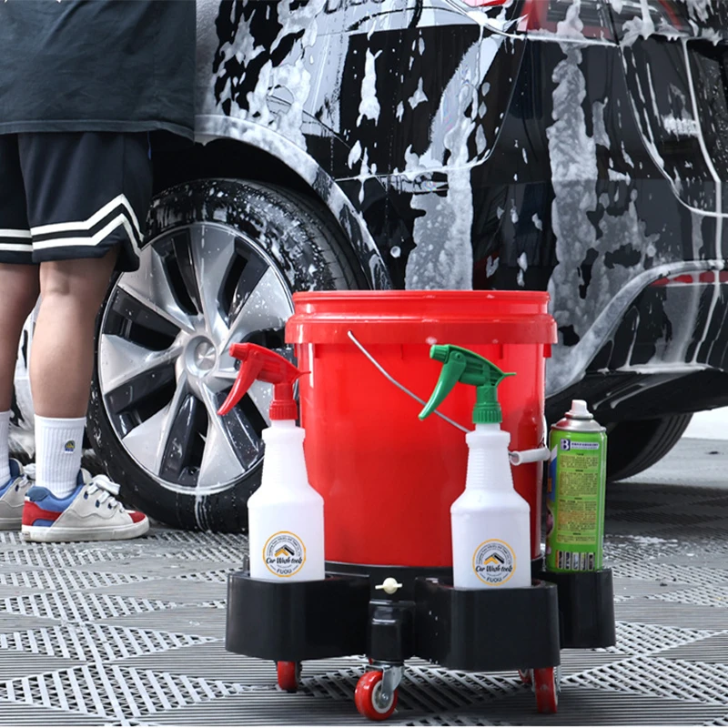 Multi Functional Sitting Mobile Car washing Bucket Can Store Car Washing Tools Detachable Washing Roller With Tool Tray folding bucket car wash bucket
