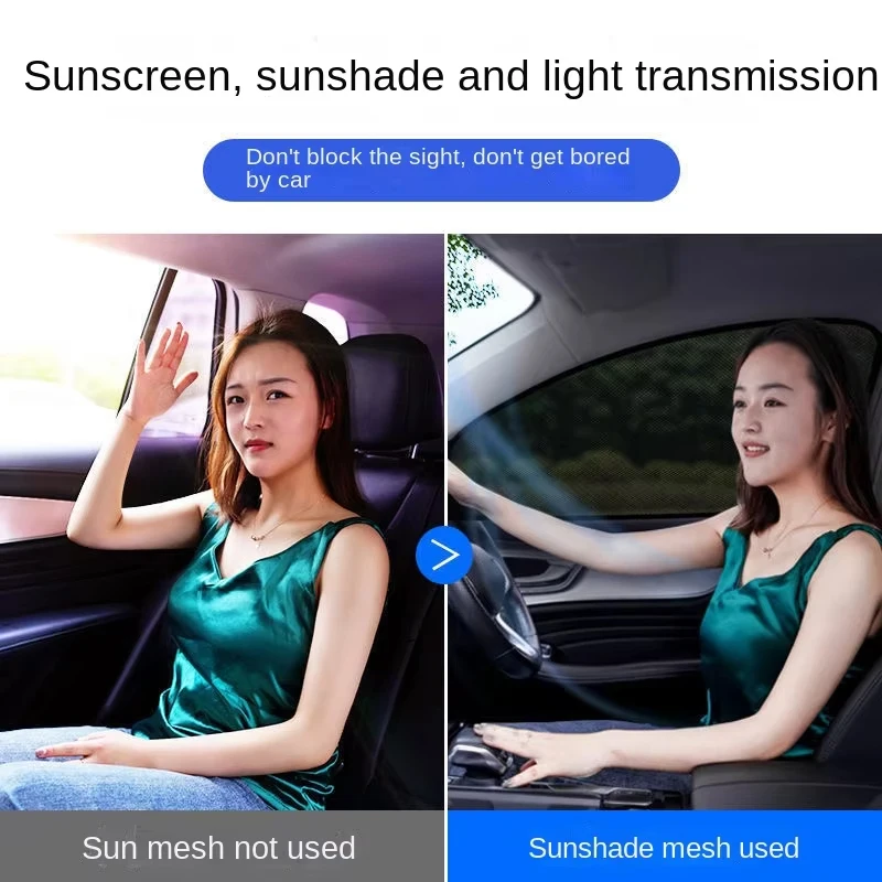 Car Rear Window Sunshade UV Protect Mesh Curtain