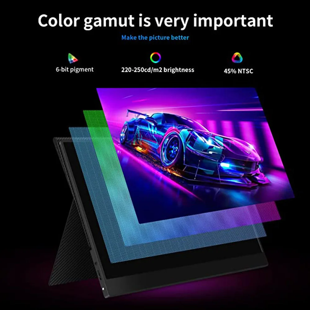 Justthink ޴  HD 1920x1080P IPS г ÷ HDMI, Ʈ PS4 PS5 ġ Xbox PC ̸ӿ ȣȯ , 15.6 ġ