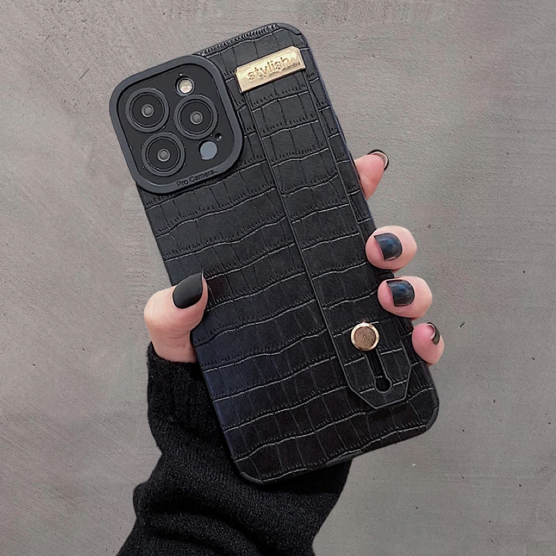 Soft PU Leather Wristband Case For iPhone