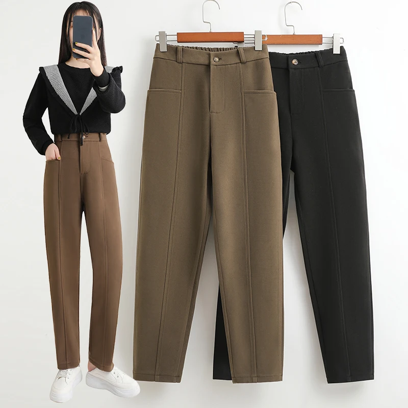 

Black Cloth Thick Warm Spring Autumn Winter 2022 Korean Fashion Women'S Cargo Baggy Pants Harajuku Female Clothing High Waist