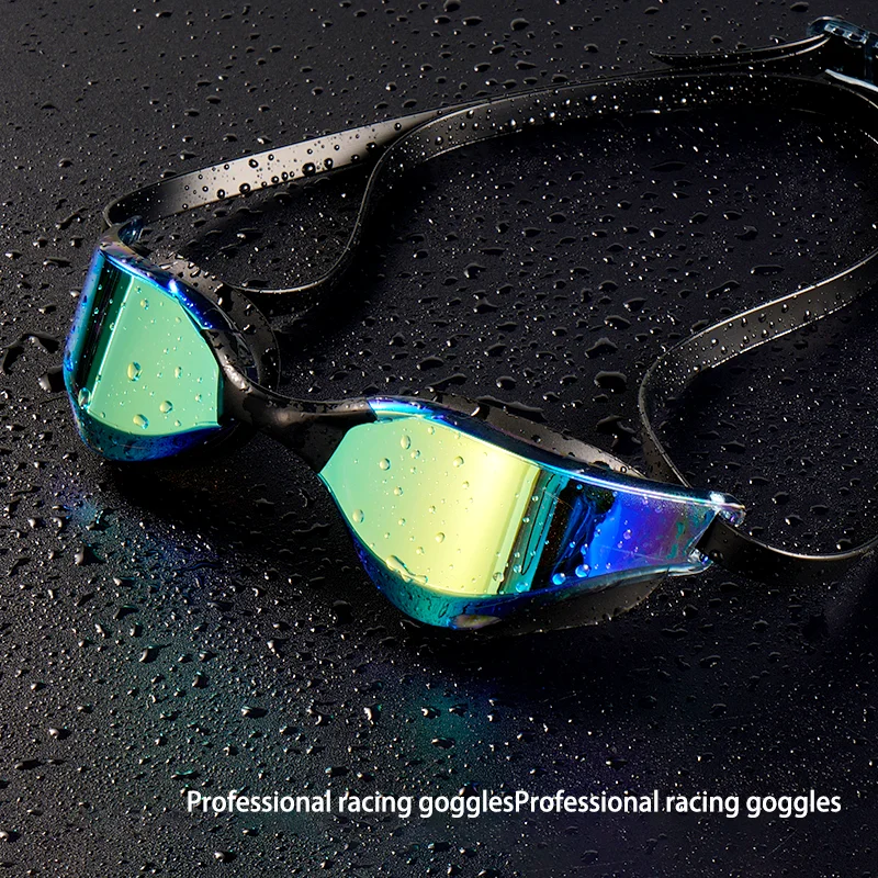 Professional high-definition racing anti-fog waterproof goggles can adjust the size of the bridge of nose and fit comfortabl swimming goggles