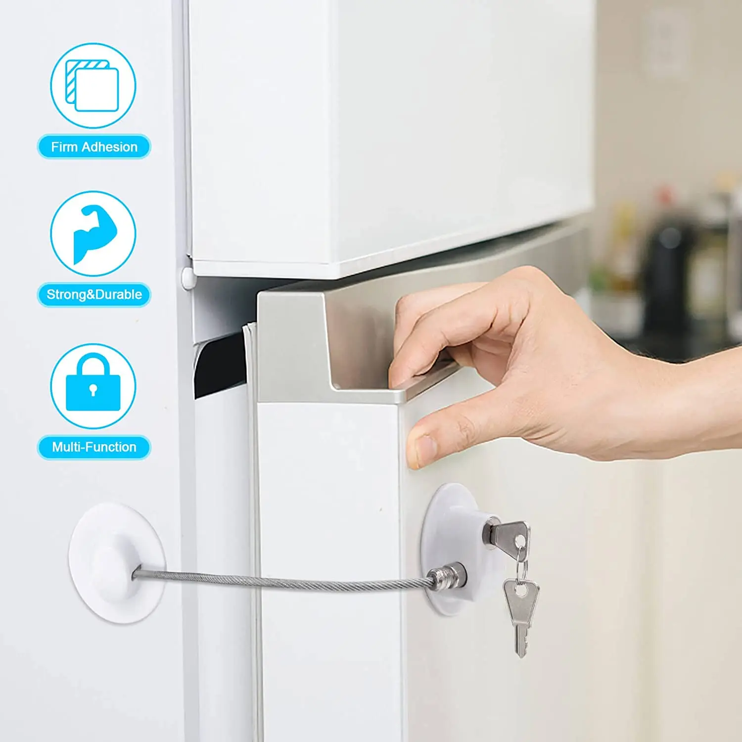 2 Pcs/lot Child Baby Safety Refrigerator Freezer Door Lock with keys File  Drawer Lock Window Cable Lock - AliExpress