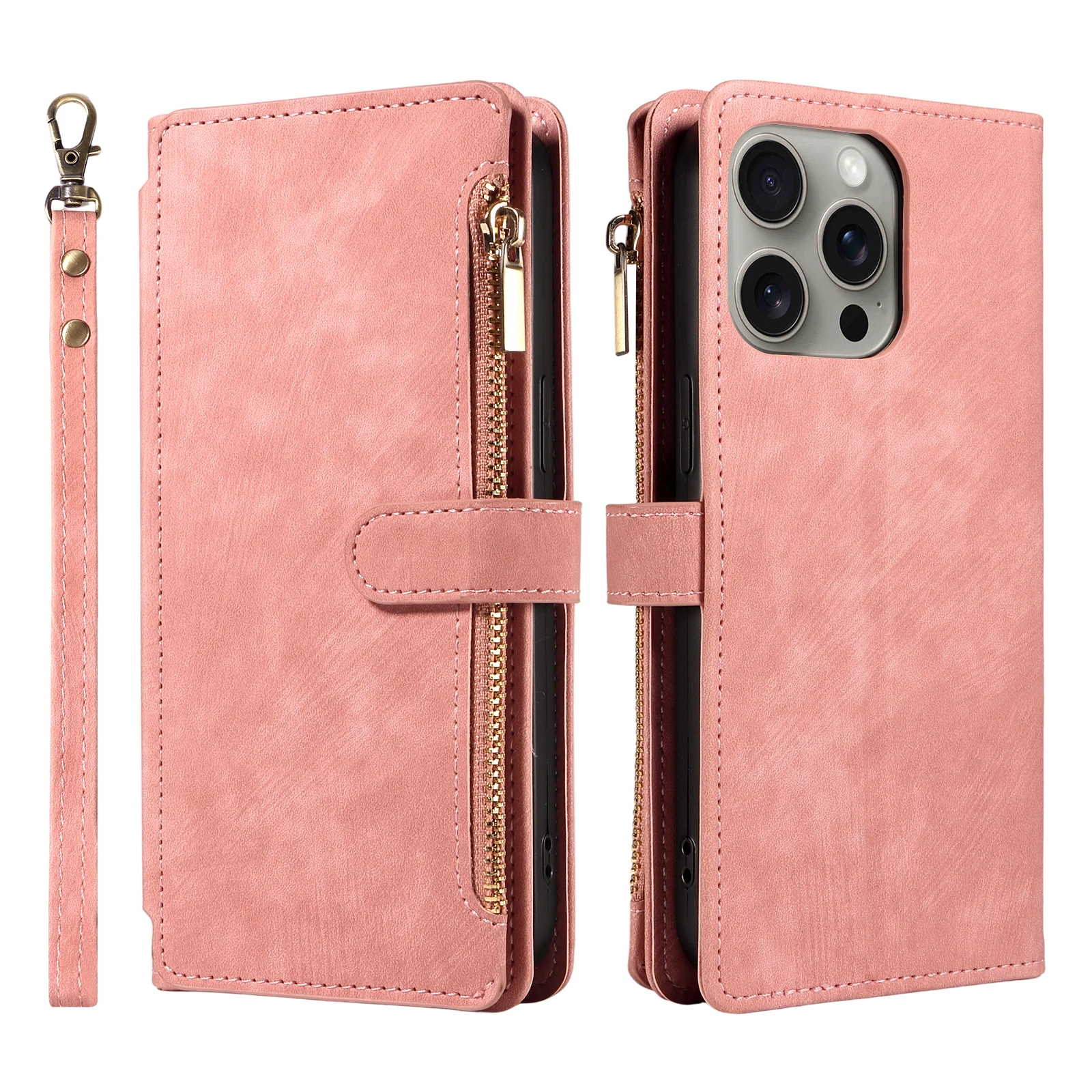 ตัวเลือกสินค้า เคสหนัง PU แม่เหล็กพลิก ป้องกันการโจรกรรม พร้อมซิปใส่บัตร