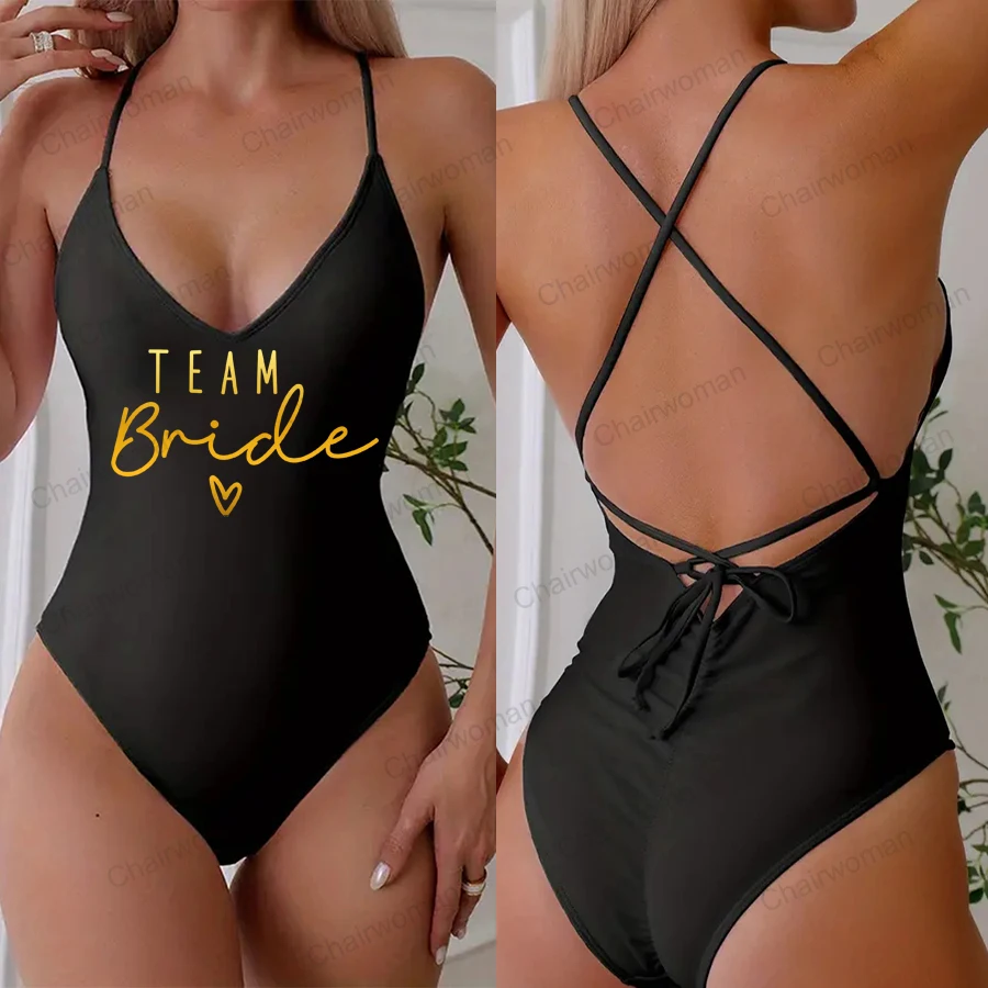 One Piece Swimsuit Women Swimsuit Sexy Padded One Piece Swimsuit Women Team Bride Swimwear