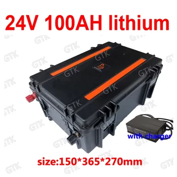 GTK 24V 100AH ​ ​ Batteria agli ioni di litio con BMS 7S per carrello da golf con accumulo di energia solare da 2400 W Carrello elevatore con inverter Attrezzatura da campeggio