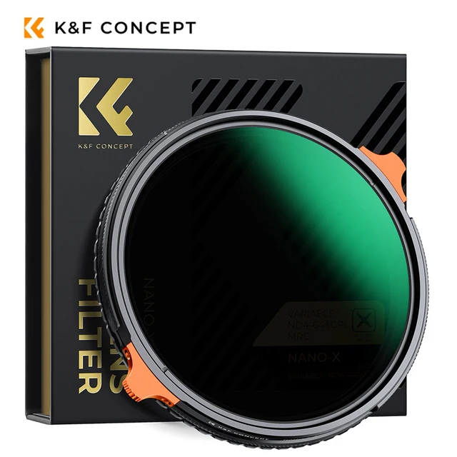 K&F CONCEPT Nano-X Series 2in1 Variable ND+CPL Circular Polarizing Filter 37-82mm ND4 to ND64 Neutral Density Camera Lens Filter 1