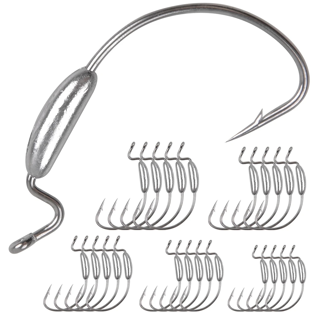 Fishing Hook Freshwater Weighted Offset Hook Wide Gap Offset Hook