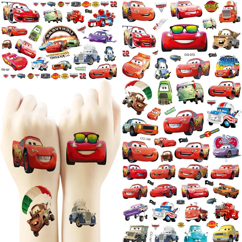 Cartoon Cars Temporary Tattoos Disney lightning mcqueen Cute Stickers