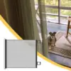 3 Sizes Pet Gate Fence Dog Cats Fence Indoor Automatic Retractable Stairway Aisle Isolation Mesh No Punch Safety Net Fence 3