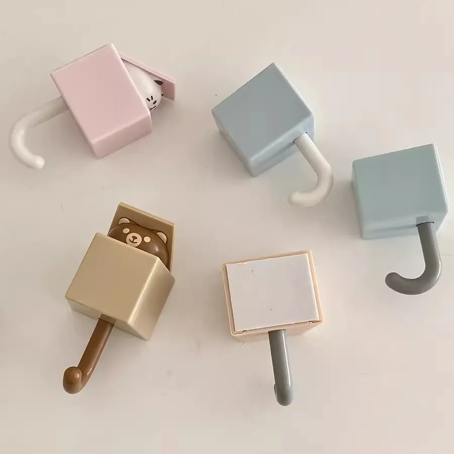 ABS Foam Sticker Telescopic Hook for Bedroom Organization