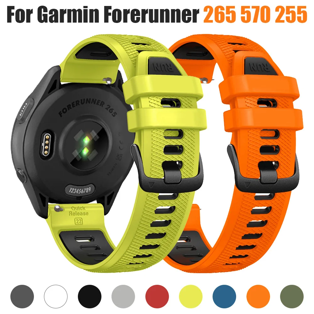 Two-Tone Silicone Watch Strap - 22mm Smartwatch Bracelet Band