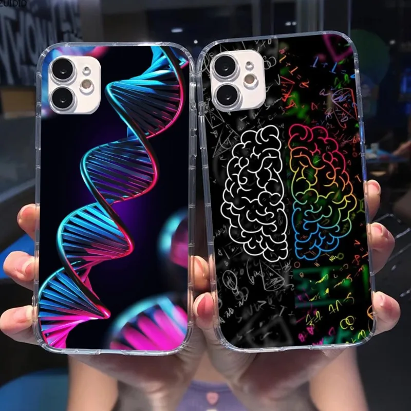 Custodia Per Smartphone Dna Brain Neuron Per Iphone 15 14 13 12 11 Xs X 8 7 6 Plus Mini Pro Max Se 2022 Cover Trasparente Per Telefono Funda