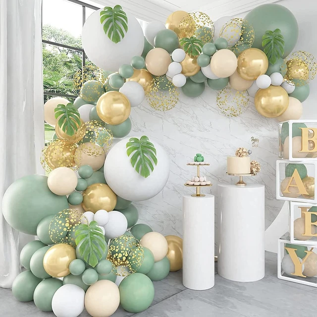 Arche Ballon Guirlande Kit Décorations Ballon Vert Doré Fête Anniversaire  Enfant Garcon Mariage Baptême Baby Shower Nouvel An Noël