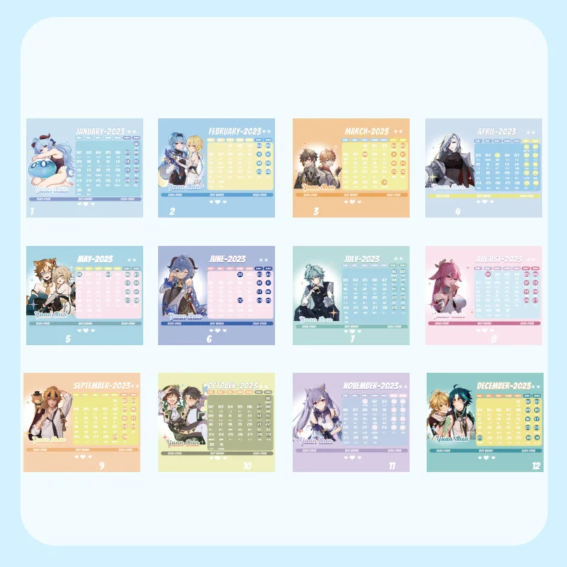 2023-2024 Desk Calendar Anime Peripheral Furnishing Articles Genshin Impact  Aotu World SPY×FAMILY Calendars