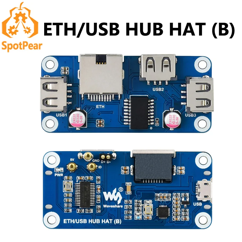 Raspberry Pi Zero 2W Ethernet USB HUB HAT (B) für Zero Series Plug-and-Play