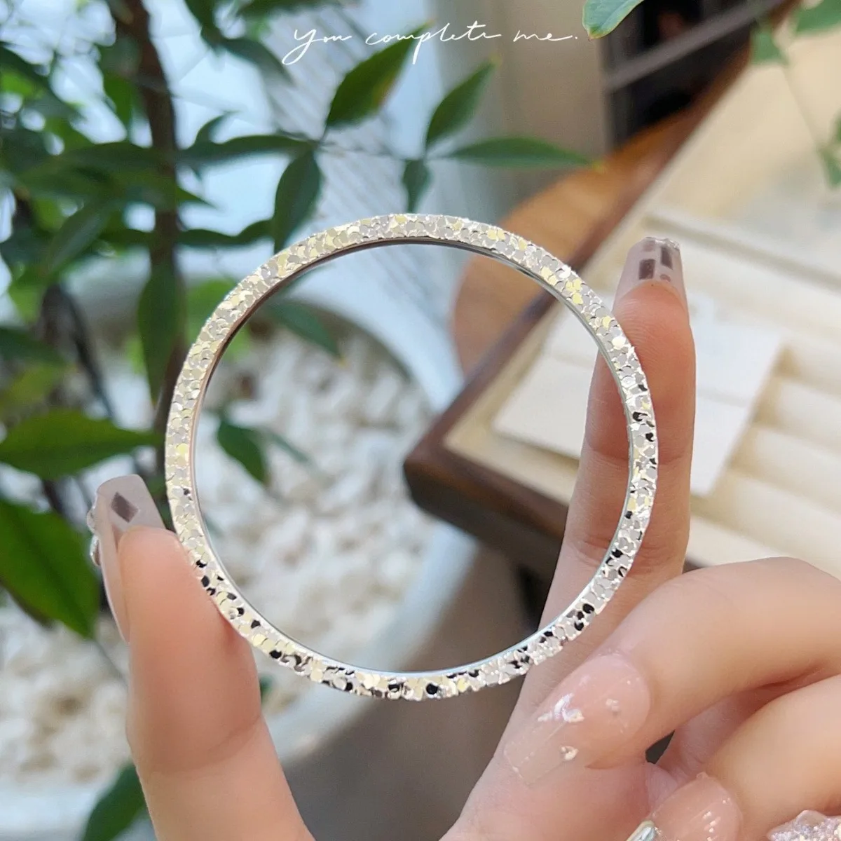S999 Pure Silver Fashion Bracelet Three-Sided Crushed Ice Classic Sterling Silver Solid Bangle Fine Jewelry Gift New EW1004 5