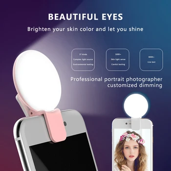 Selfie Lights Mobile Phone Lens Portable Mini Selfie Ring Light Clip LED Selfie Lamp For Samsung
