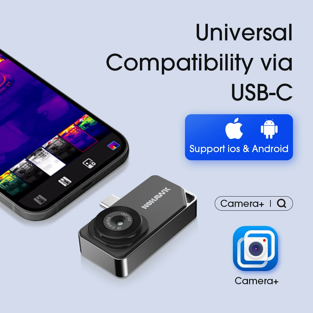 Thermal Camera with USB-C iOS & Android Device, 320x240 Super Resolution, 160x12