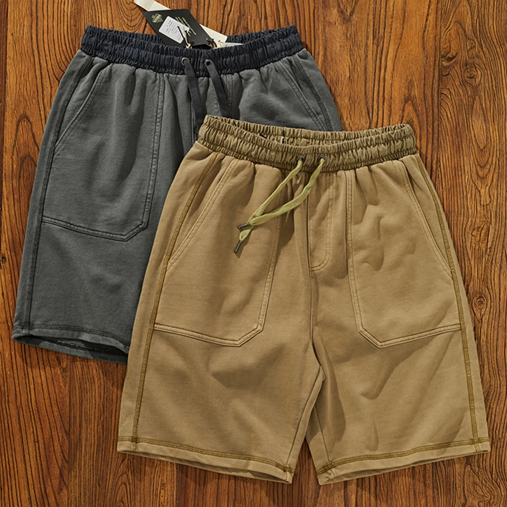 

Модная Летняя мода: мужские шорты свободного кроя с высоким весом ткани и мягкой флисовой подкладкой