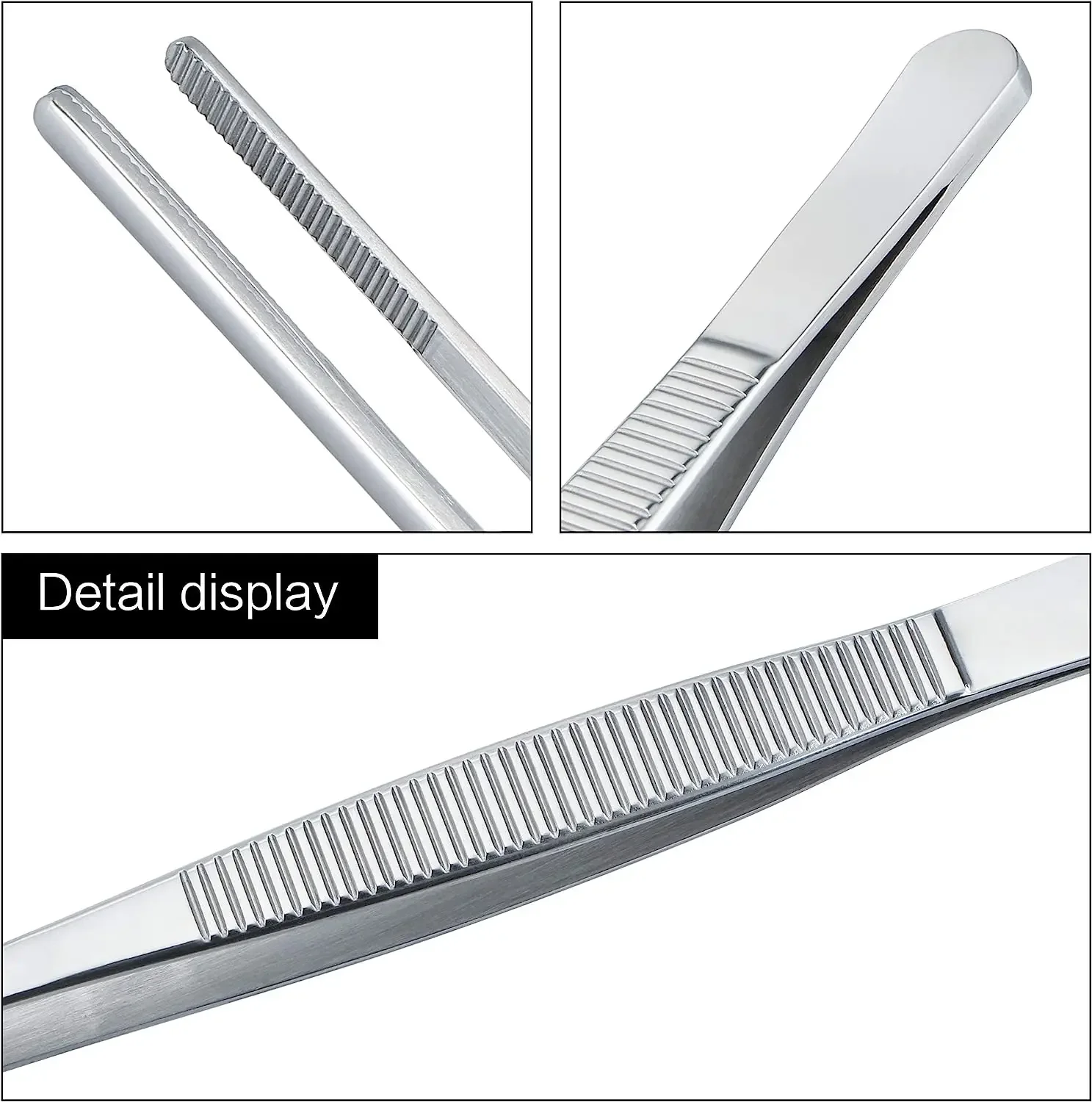5/6/8/10/12 Inch Straight Tweezer Stainless Steel Aquarium Plant Tank BBQ Long Straight Tweezer Clip Feeding Tongs 1Pcs plant tweezers