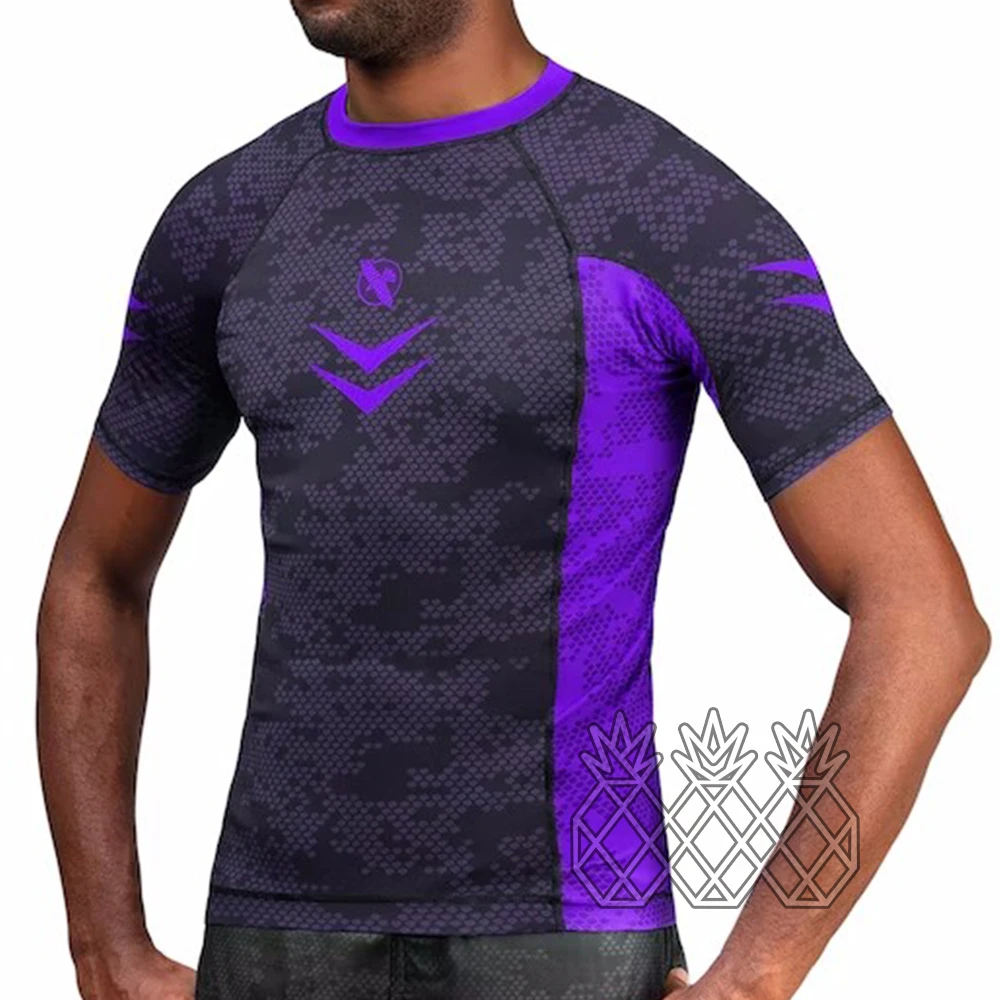 Swim T-shirt Boxing Fitness Men UV Protection Beach Rash Guard Swimwear Diving Tops Wear Fight Short Sleeve Swimsuit Surf Shirts игра fitness boxing 2 rhythm