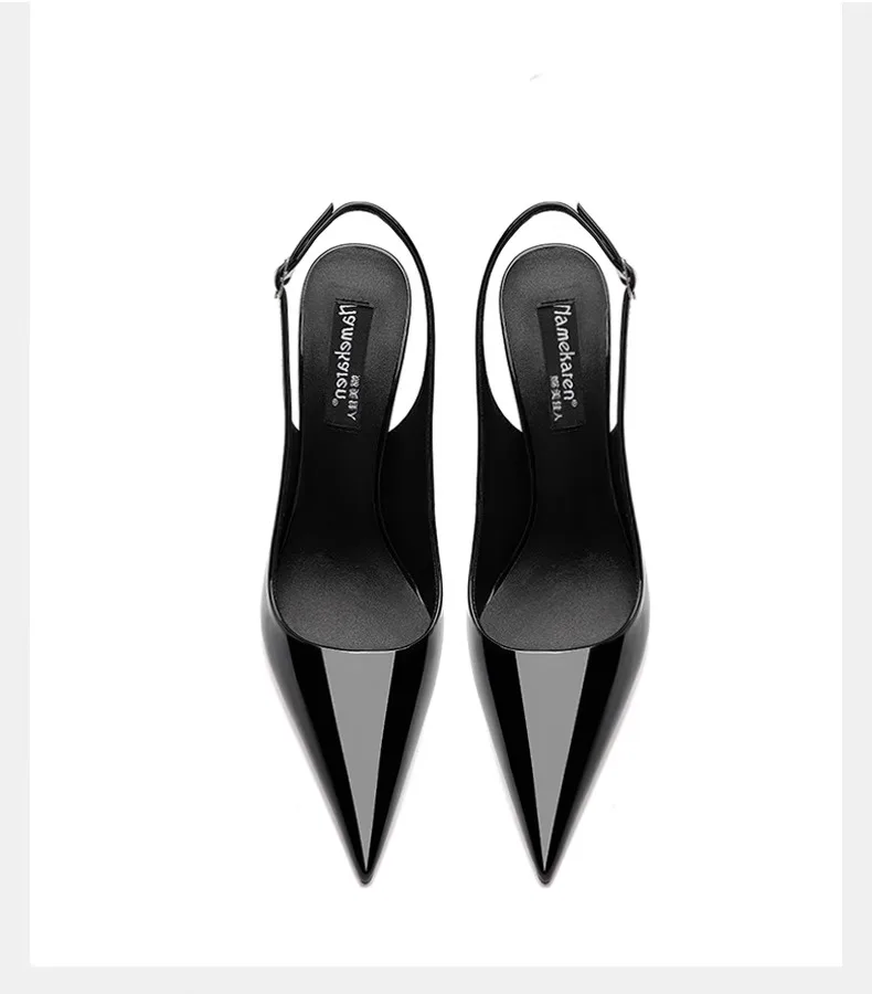 حذاء كعب بيج مفتوح من الخلف