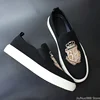 Brand New Men Casual Shoes Black Suede Leather Man Party Luxury Embroidery Flat Shoes Tide Slip-On Loafers 4