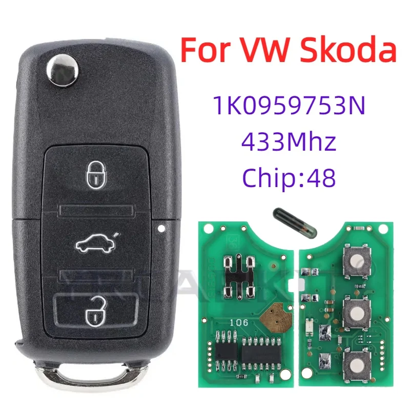 Premium Flip Car Remote Key with 48 Chip Technology