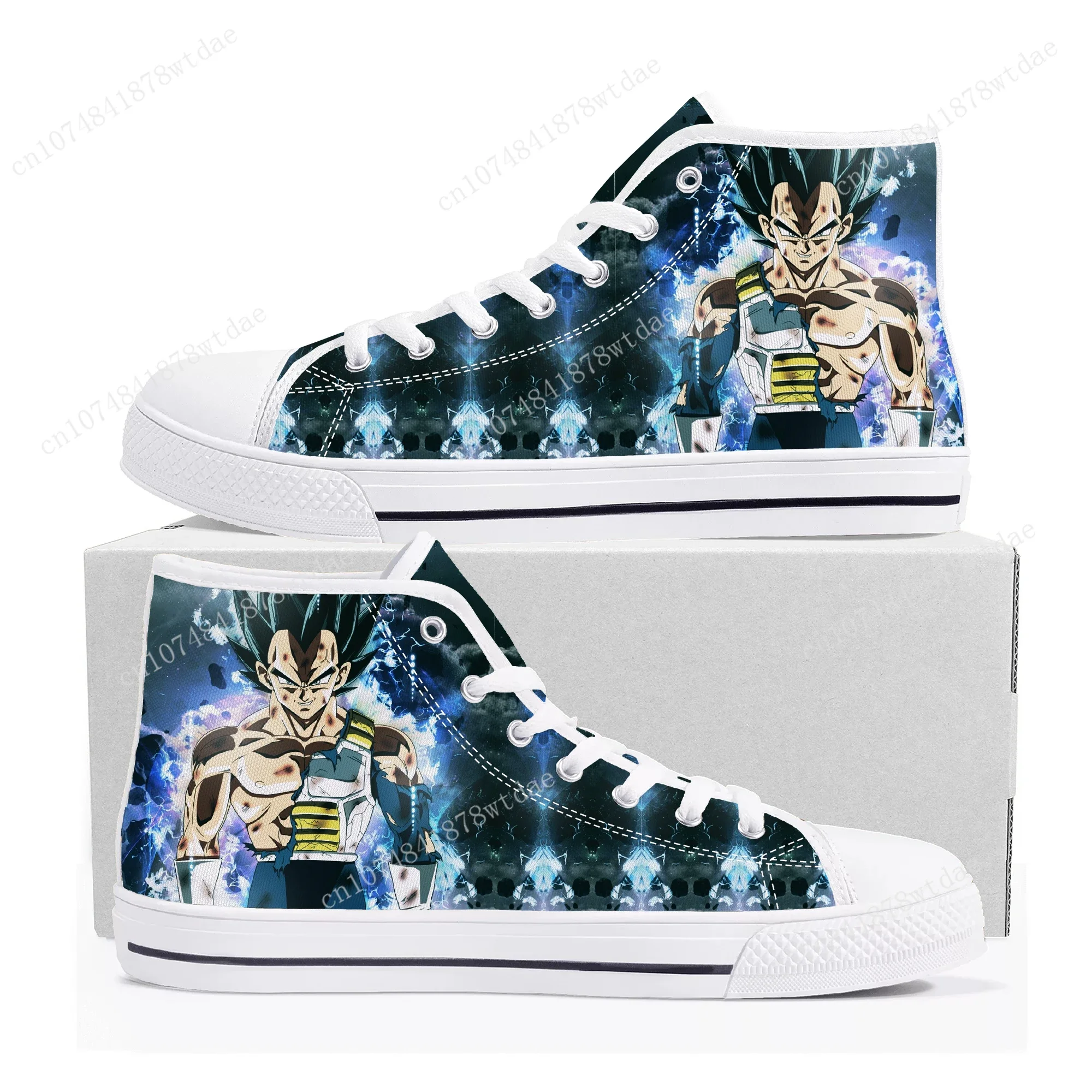 

Japanese Anime Comic Vegeta High Top Sneakers Mens Womens Teenager High Quality Canvas Sneaker Manga Couple Customized Shoes