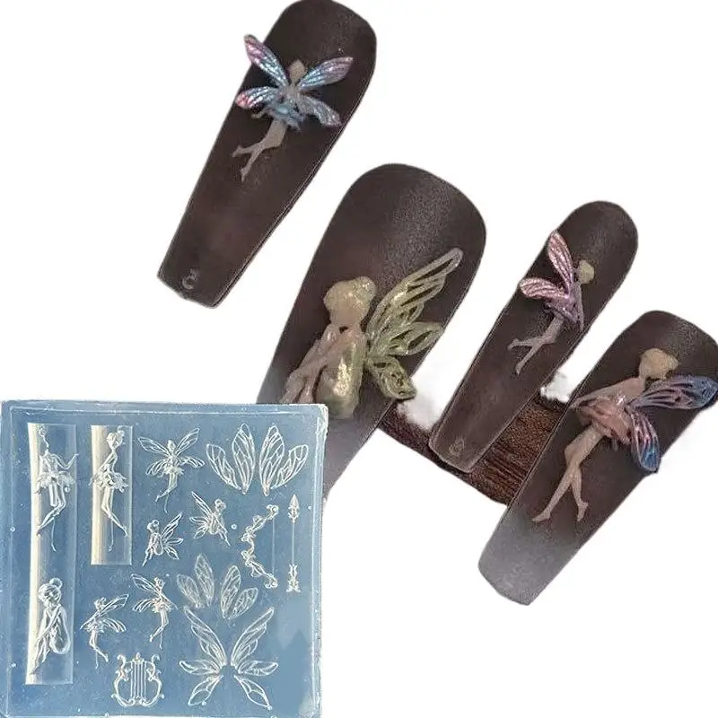 새로운 3D 과일 실리콘 네일 몰드 달콤한 꽃잎 요정 네일 템플릿 DIY 네일 ..