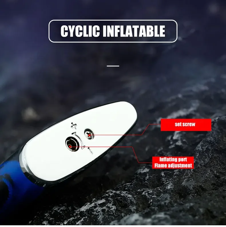 JOBON Red Flame Inflatable Lighter Push to Light Zinc Alloy Material Adjustable Flame Size Exquisite Shape
