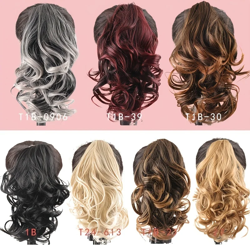 Synthetic Short Wavy Claw Ponytail Hair Extension Black PonyTail Clip In Hair Tail Natural False Hairpiece Hair Accessories