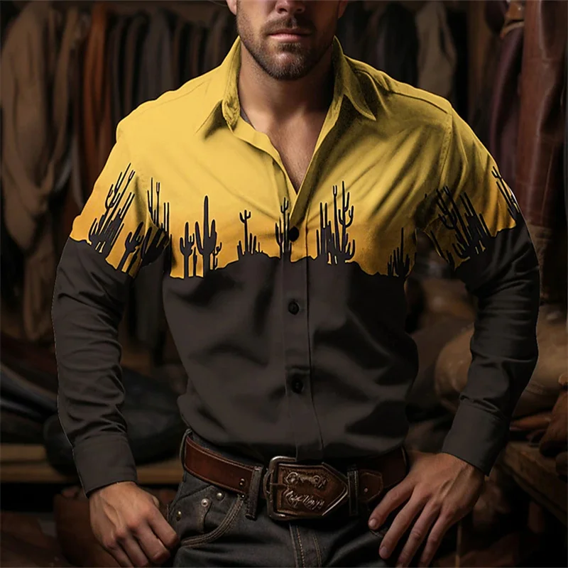 

Рубашка мужская с длинным рукавом, уличная Модная Повседневная дышащая уличная сорочка с 3D принтом, на пуговицах, одежда оверсайз