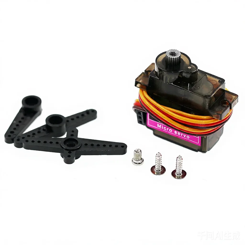 Lot de 10 servomoteurs MG90S 360° et 180° emballés, parfait pour projets de modélisme RC.