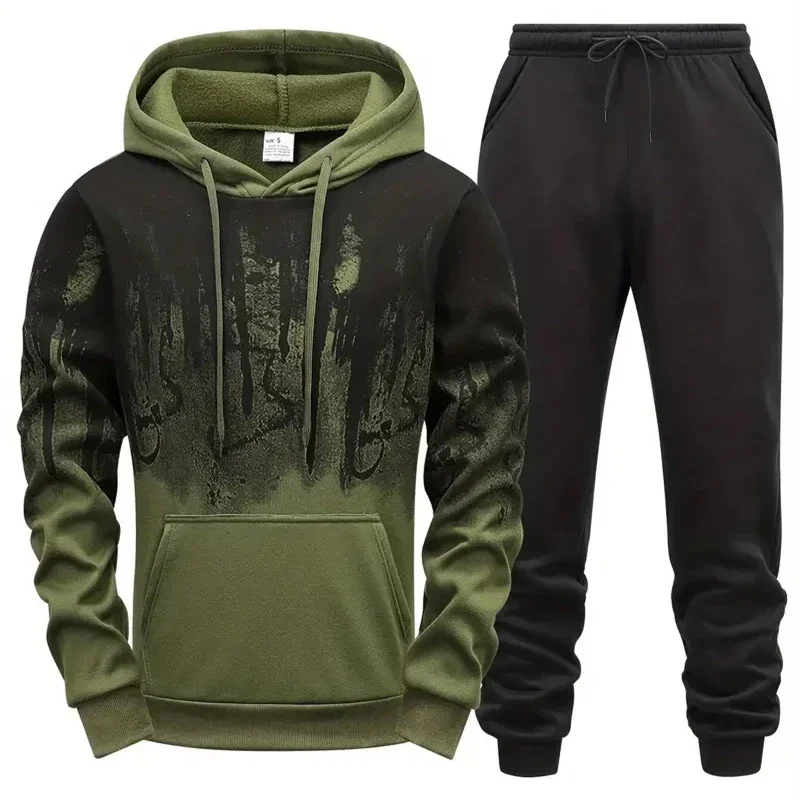 Men's Autumn Winter Hoodie Set Tracksuit Sportswear