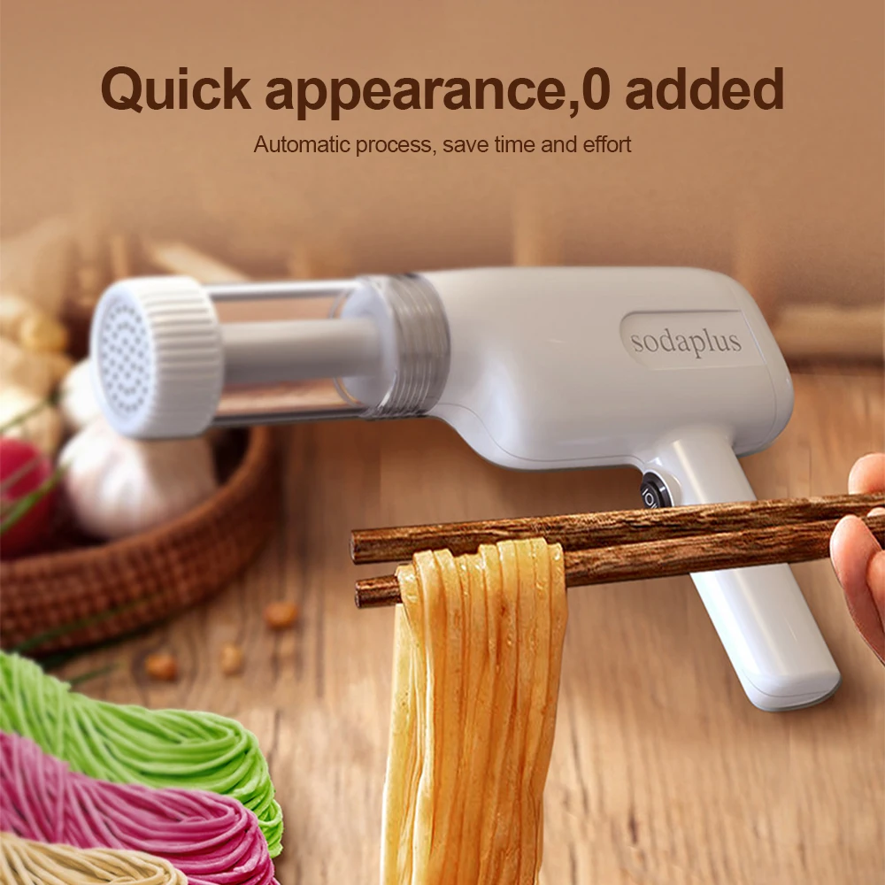 6 in 1 Electric Noodle Maker Automatic Pasta Maker Machine Handheld Cordless Portable Spaghetti Noodles Dough Cutter