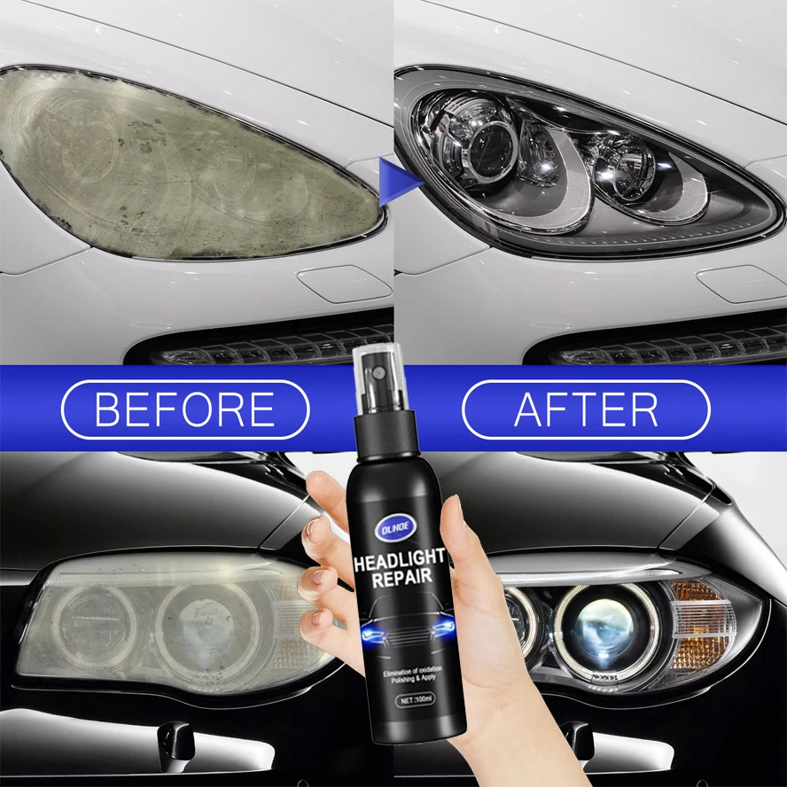 Car Headlight Cover Len Restorer Cleaner Repair Liquid Polish Kit  Accessories