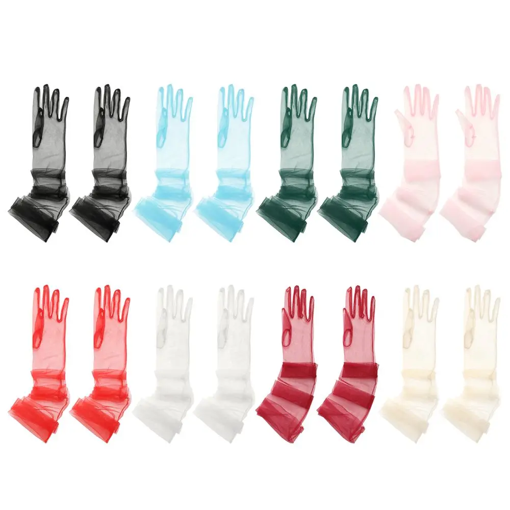 

1 Pair Vintage Evening Prom Decor Clothing Accessories Bridal Gown Mittens Party Dress Wedding Bridal Gloves Tulle Gloves