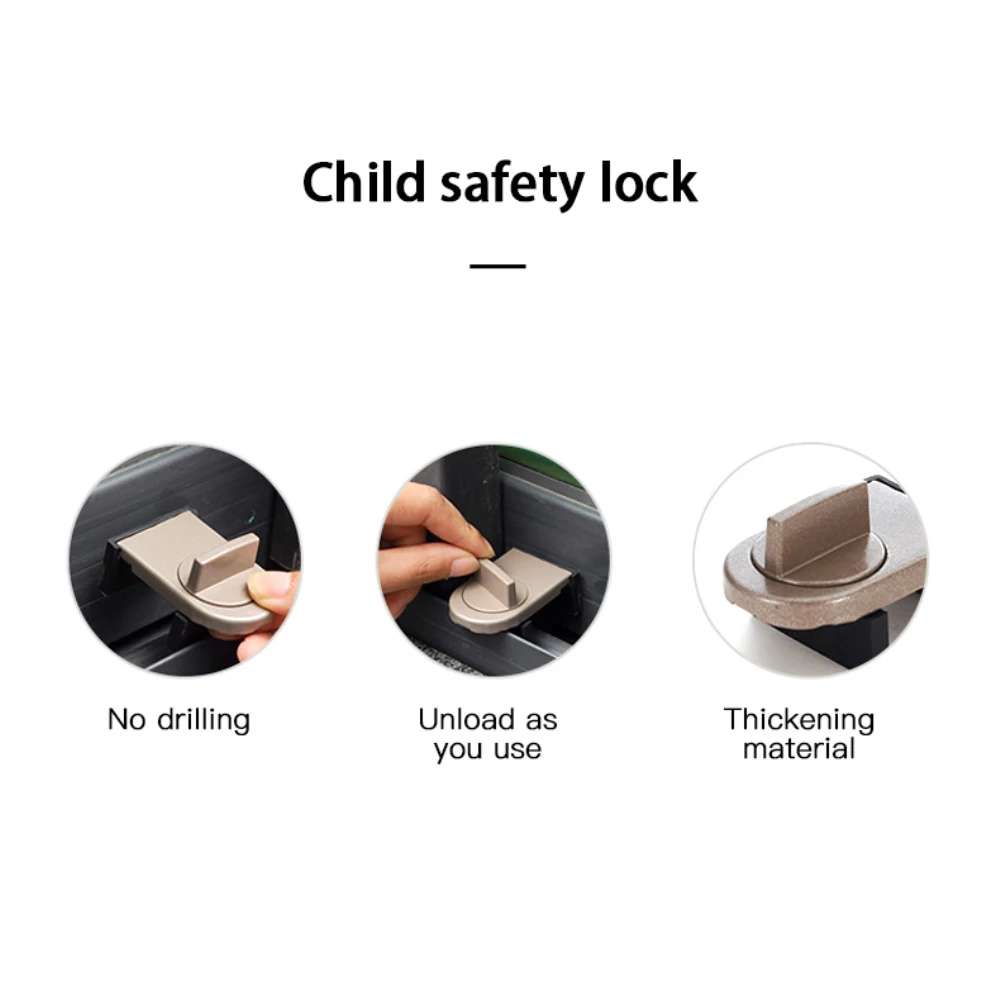 Description Picture 6 of item1/2PCS Sliding Sash Stopper Cabinet Lock Straps Door Security Anti-theft Lock Window Sliding Doors Lock Baby Kids Child Safety