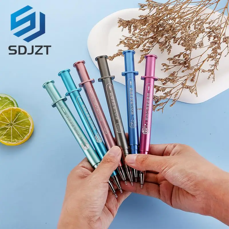 

1Pc Creative Luminous Syringe Modelling Neutral Pen Gel Signature Pens Students Nurse Gift Stationery