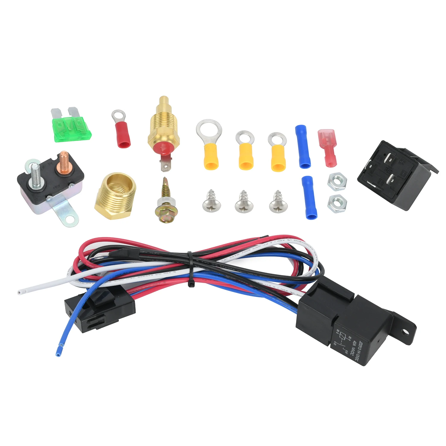 175-185 Degree Car Cooling Fan Thermostat Switch Car Fan Sensor Relay Harness Kit 12v Automotive Accessories digital thermatic switch