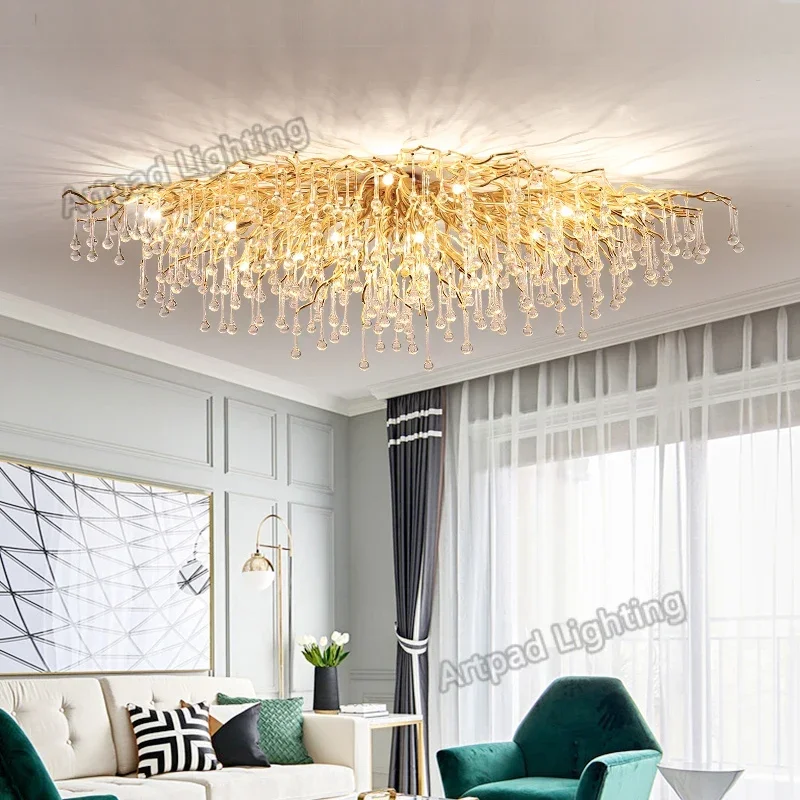 Modern Branch Crystal Chandeliers Gold Luxury Lighting Chandelier for Bedroom Dining Living Room Kitchen Light led chandelier,ceiling chandelier,art lighting fixtures