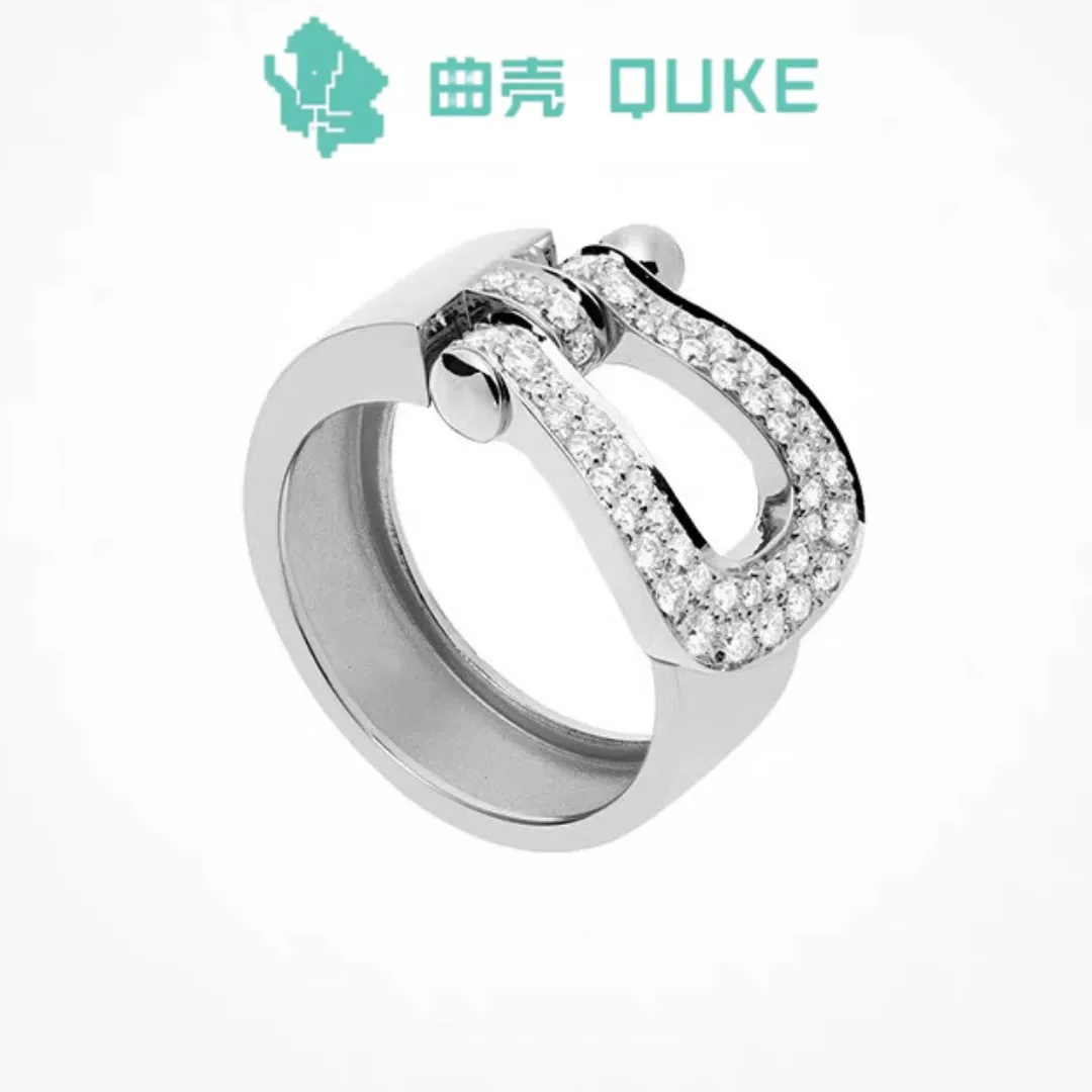 

New Luxury Jewelry U-shaped Horseshoe Couple Ring 925 Silver High Quality 1:1 Jewelry Women's Wedding Gift Party