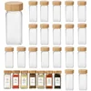 120ml Bamboo Wood Lid Seasoning Bottle 4oz Square Bottle Seasoning Jar Spice Bottle With Hole Powder Jar 1